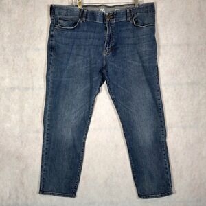 Lee Jeans Mens 40x30 Straight Taper Blue Denim Good Stretch Waistband